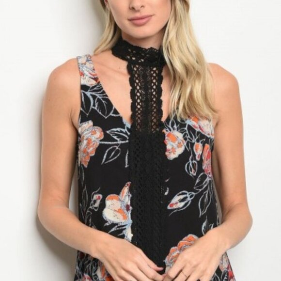 DRESS BLACK FLORAL PRINT DRESS - Picture 2 of 2